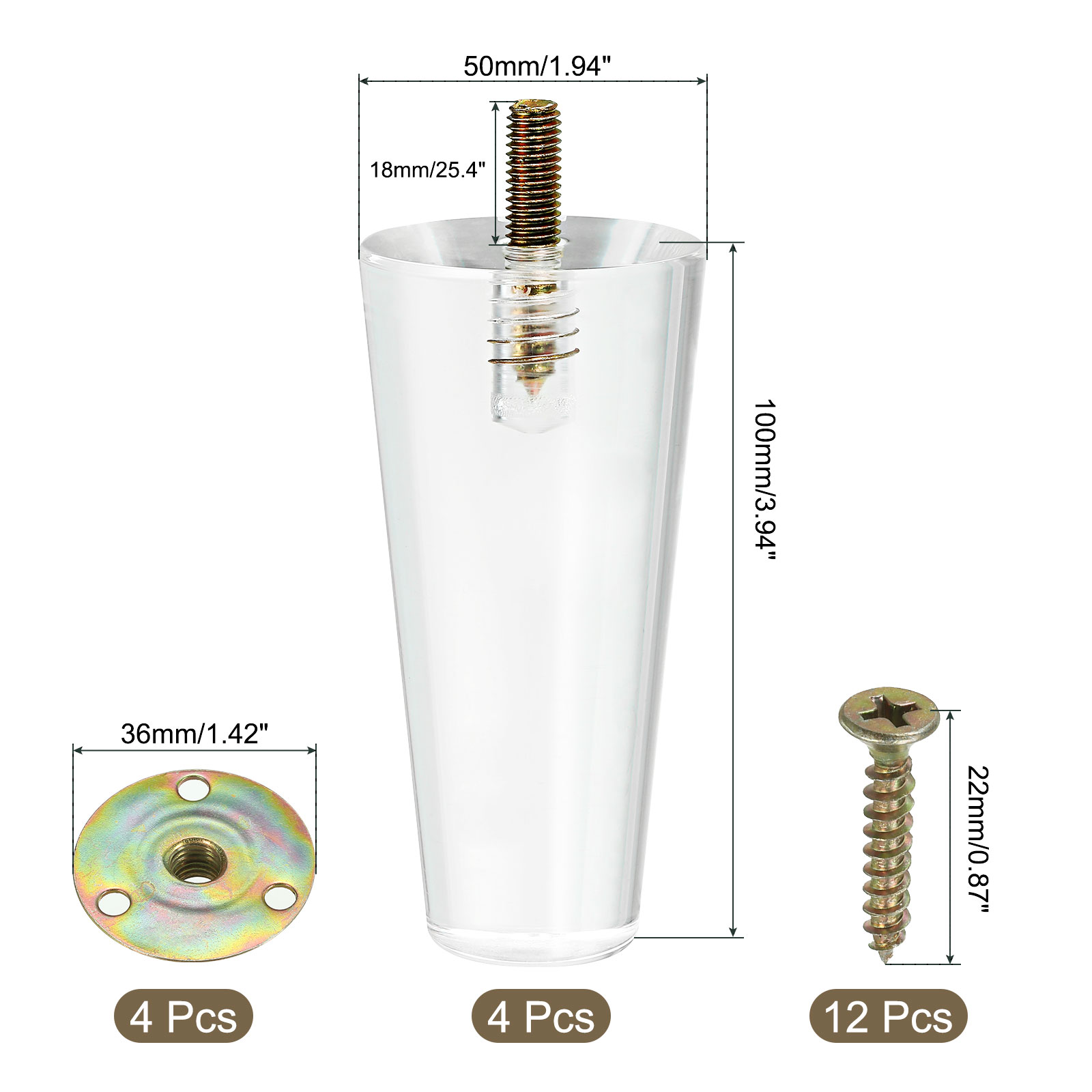 Uxcell Set di 4 Gambe per Mobi - Furniture Hardware Replacement recensione e prezzo